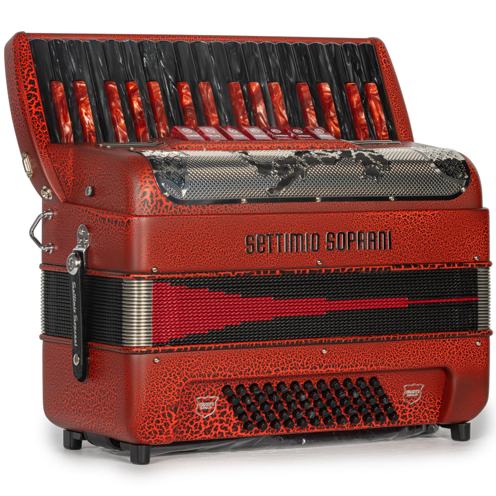 Settimio Soprani Bella Ciao Piano Accordion 7 Switch Crocodile Red Hermes Music Accordion Pro Shop