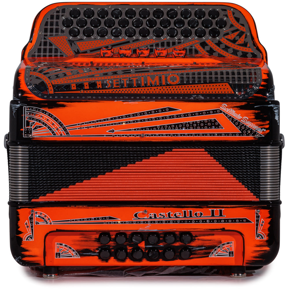 Settimio Soprani Castello II Acordeon 5 Registros Mi Naranja y Negro