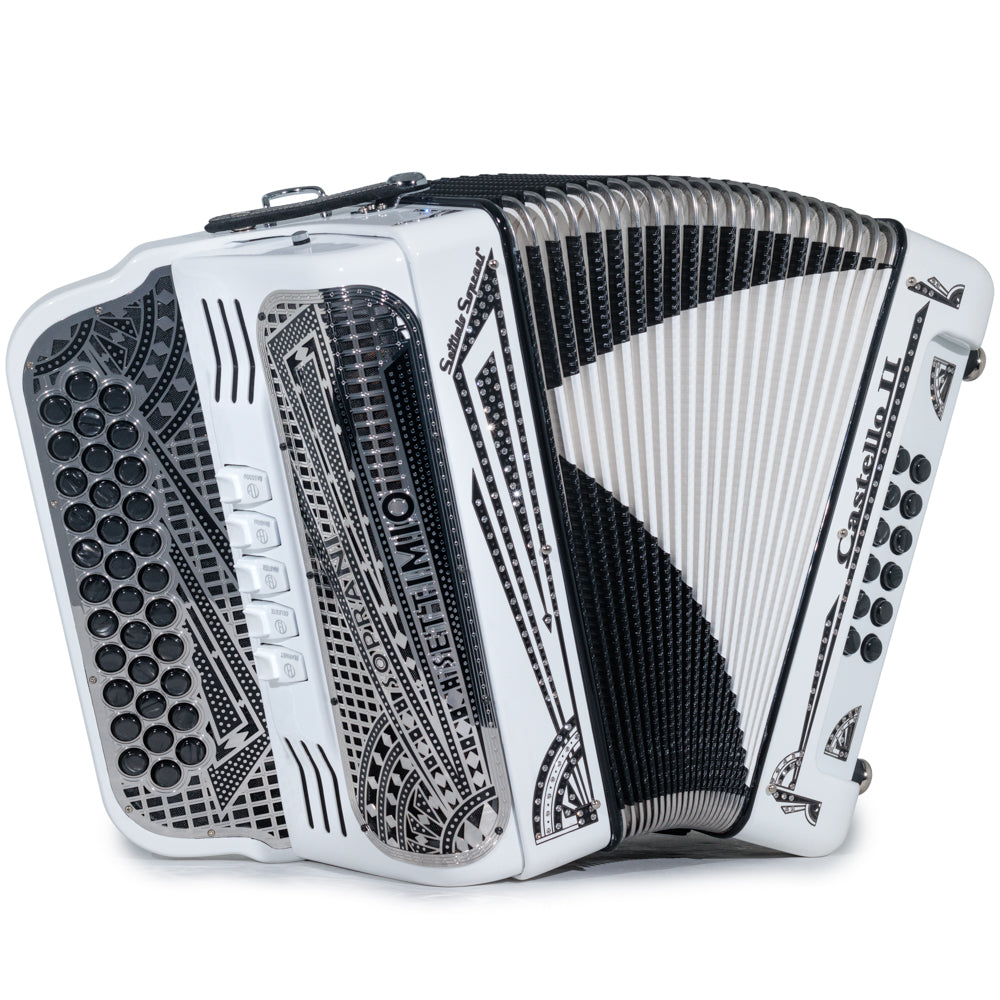 Settimio Soprani Castello II Acordeon 5 Registros Mi Blanco y Negro