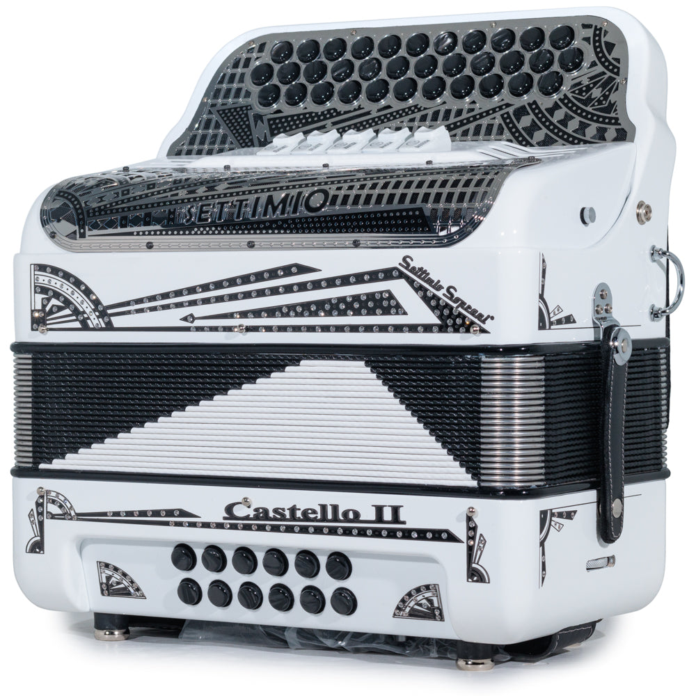 Settimio Soprani Castello II Acordeon 5 Registros Mi Blanco y Negro