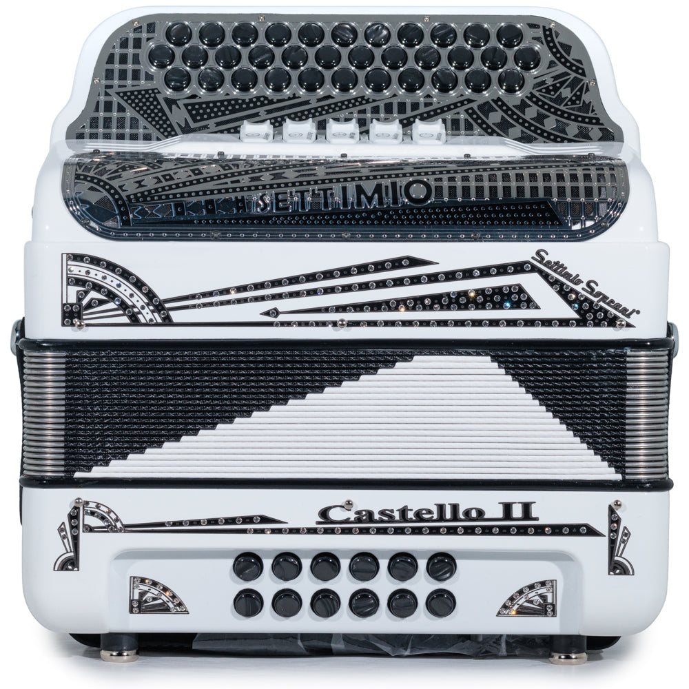 Settimio Soprani Castello II Acordeon 5 Registros Mi Blanco y Negro