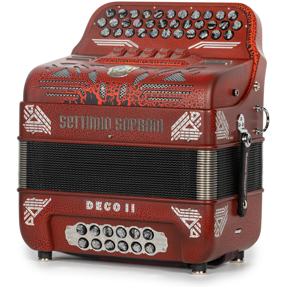 Settimio Soprani Deco II 5 Switch Accordion EAD Matte-Crocodile-Red Hermes Music