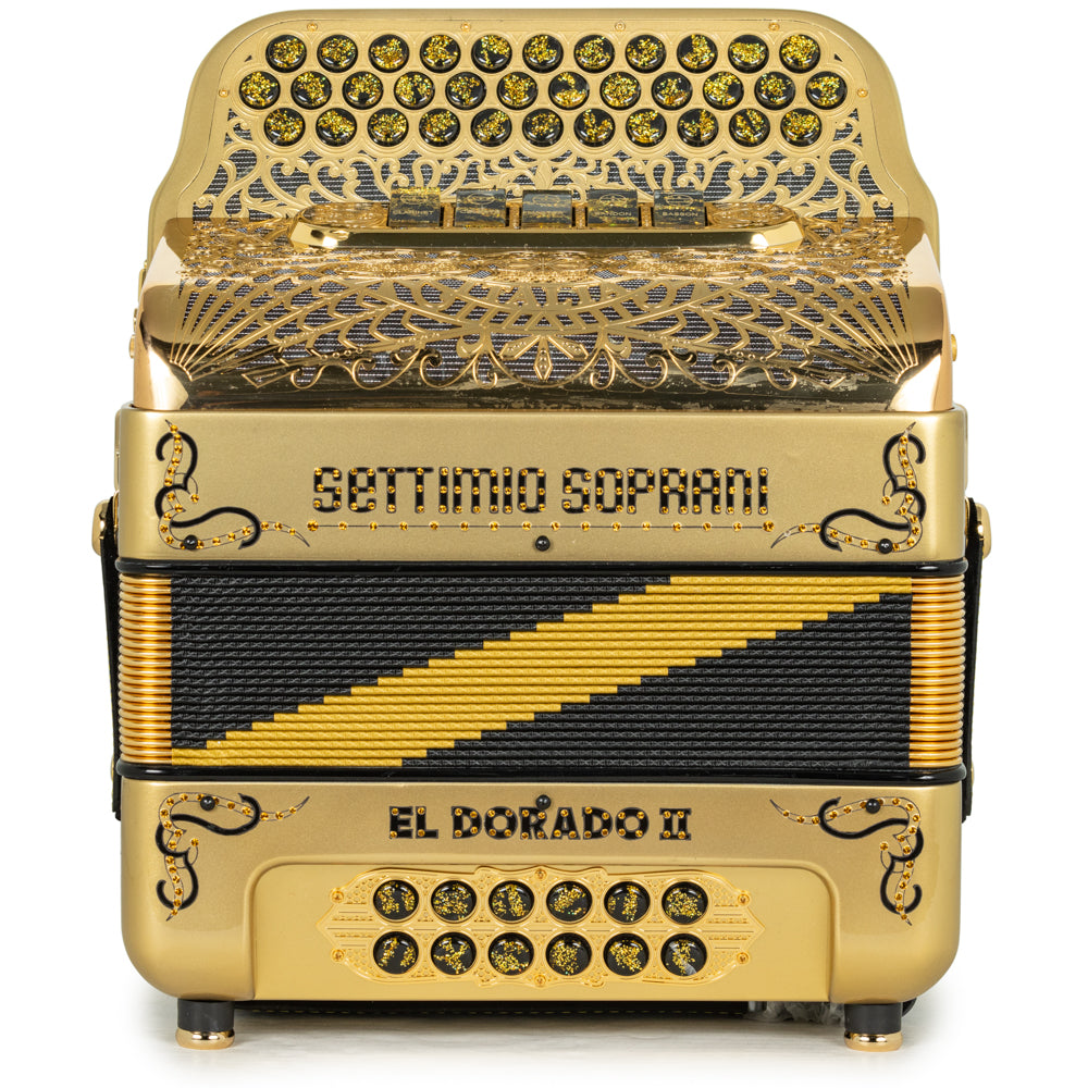 Settimio Soprani El Dorado II Acordeon 5 Registros Mi Oro y Negro