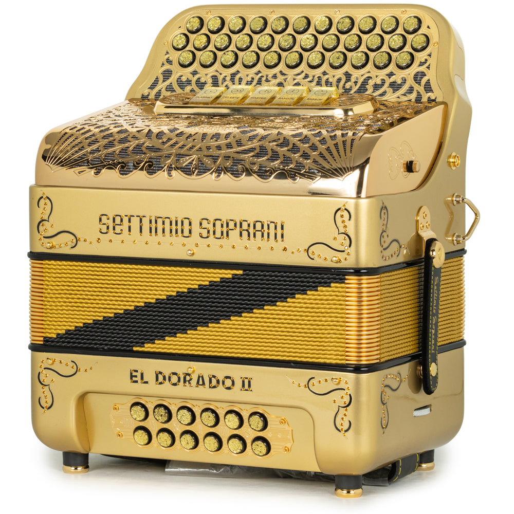 Settimio Soprani El Dorado II Acordeon 5 Registros Fa Oro y Negro
