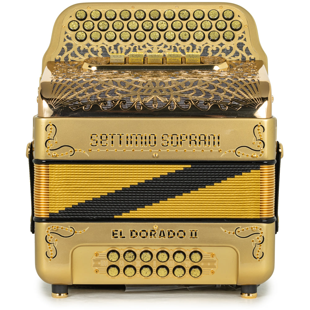 Settimio Soprani El Dorado II Acordeon 5 Registros Fa Oro y Negro