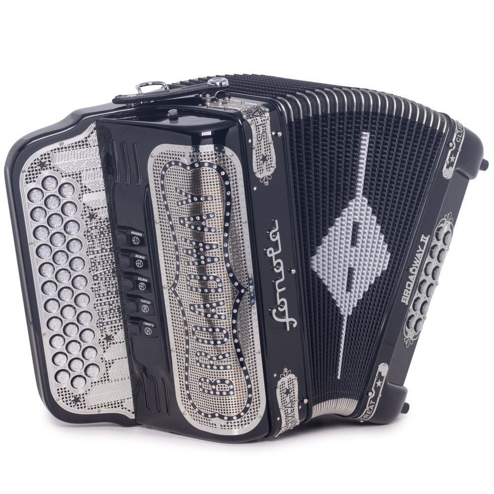 Sonola Accordion Special Edition Broadway 5 Switch FBE Black with Silver-accordion-Sonola- Hermes Music