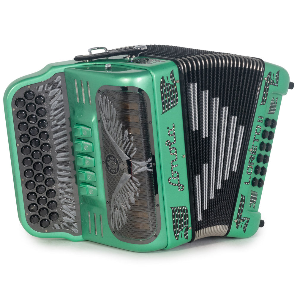 Sonola Loreto II Compact II Accordion 5 Switch FBE Light Green with Black-accordion-Sonola- Hermes Music