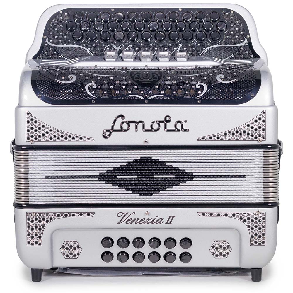 Sonola Venezia II Accordion 5 Registros FBE Plateado con Negro
