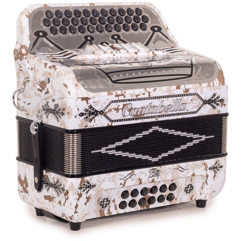 Cantabella Rey II 5 Switch FBE Brown Camo with Black Designs-accordion-Cantabella-Hermes Music