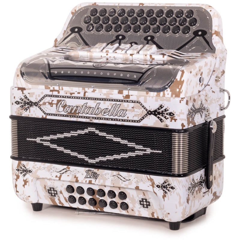 Cantabella Rey II 5 Switch FBE Brown Camo with Black Designs-accordion-Cantabella-Hermes Music