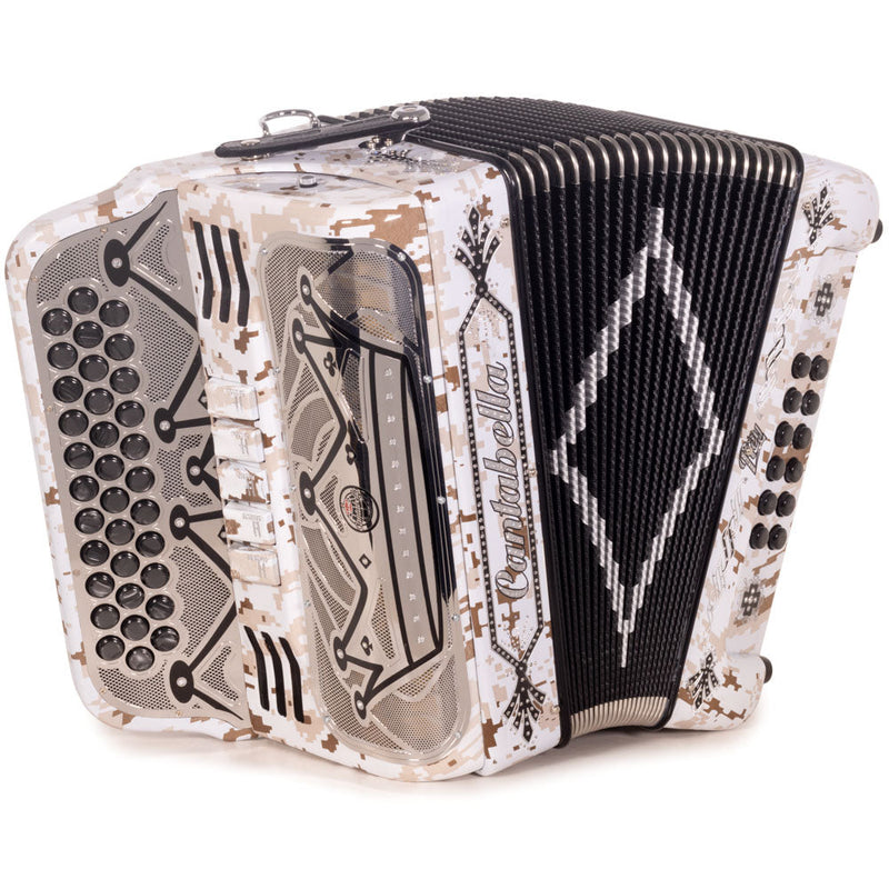 Cantabella Rey II 5 Switch FBE Brown Camo with Black Designs-accordion-Cantabella-Hermes Music
