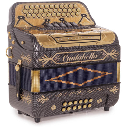 Cantabella Rey II 5 Switch EAD Carbon with Gold Designs-accordion-Cantabella-Hermes Music