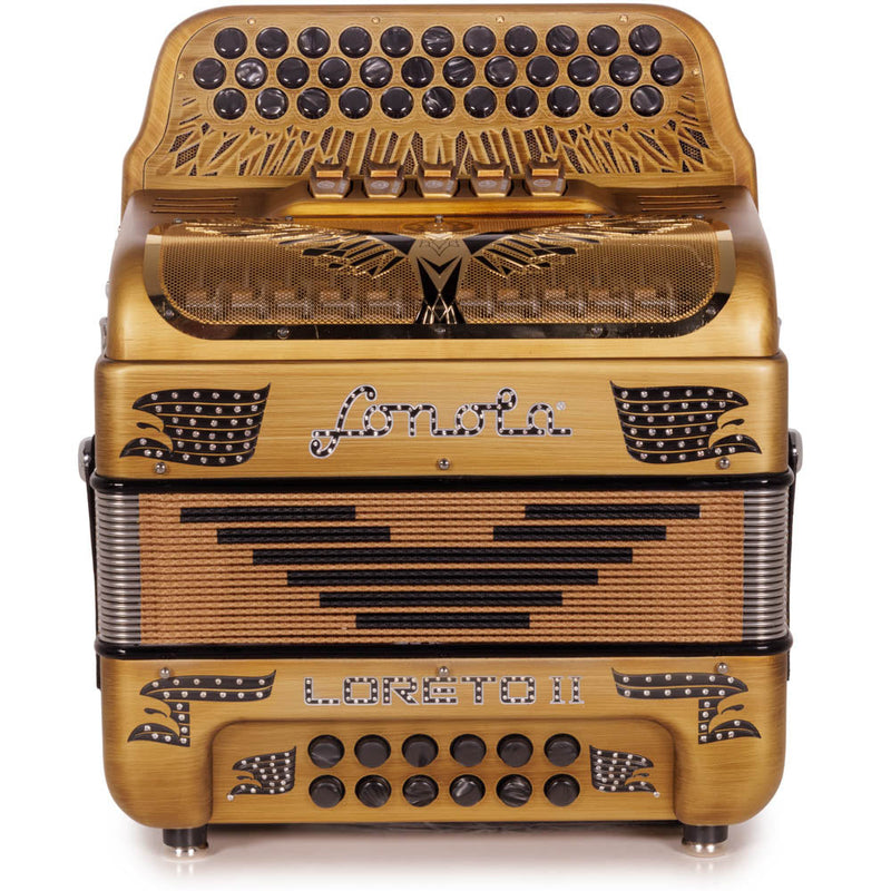 Sonola Loreto II Ultra Compact II Accordion 5 Switch FBE Light Matte Gold-accordion-Sonola-Hermes Music