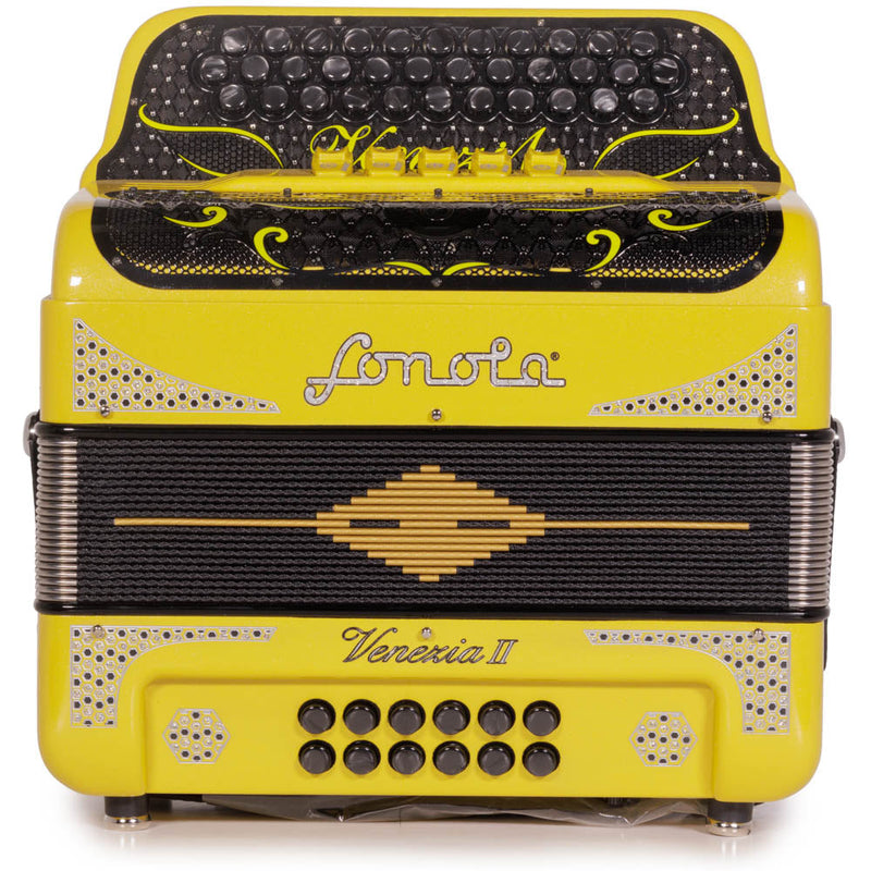 Sonola Venezia II Accordion 5 Switch FBE Yellow Glitter-accordion-Sonola-Hermes Music