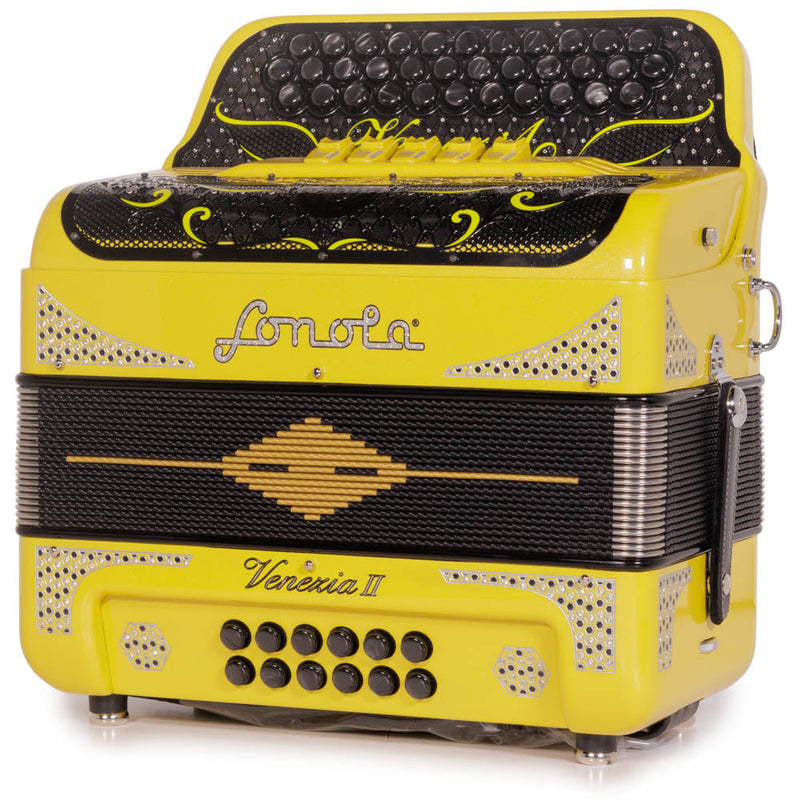 Sonola Venezia II Accordion 5 Switch FBE Yellow Glitter-accordion-Sonola-Hermes Music