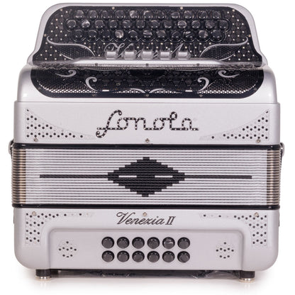 Sonola Venezia II Accordion 5 Switch FBE Silver Glitter with Black-accordion-Sonola-Hermes Music