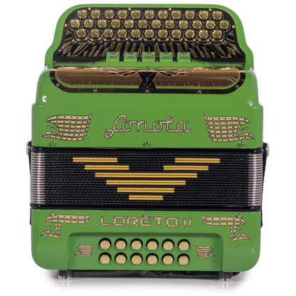 Sonola Loreto II Ultra Compacto Acordeón 5 Registros FBE Aguacate Verde con Dorado