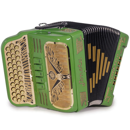 Sonola Loreto II Ultra Compacto Acordeón 5 Registros Mi Green Aguacate Verde con Dorado