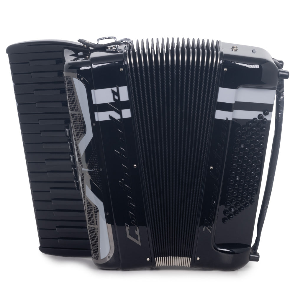 Cantabella Revolution Piano Accordion 5 Switch Black with White-accordion-Cantabella-Hermes Music