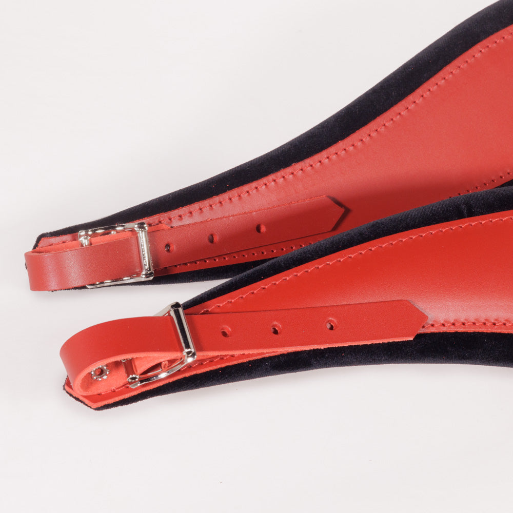Cantabella Red Leather Black Edge Accordion Straps with Tag 9 cm Wide-accessories-Cantabella-Hermes Music