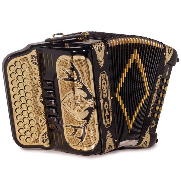 Cantabella El Cazador Ultra Compact Spec. Edit. Ramon Ayala 5 Switch FBE Black with Gold-accordion-Cantabella-Hermes Music