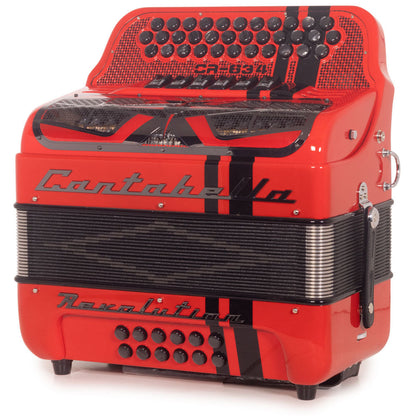 Cantabella Revolution 634 Accordion 6 Switch FBE/GCF Red-accordion-Cantabella-Hermes Music