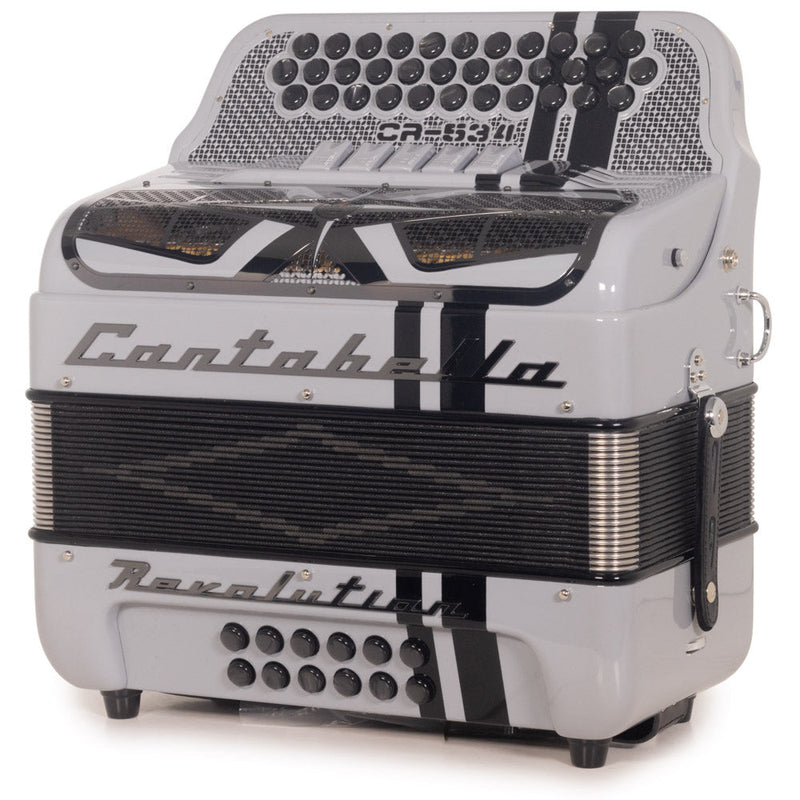 Cantabella Revolution 534 Accordion 5 Switch FBE Gray with Black-accordion-Cantabella-Hermes Music
