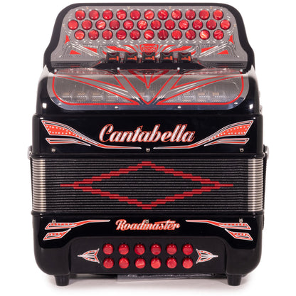 Cantabella Roadmaster Acordeón Ultra Compacto 5 Registros Fa Negro con Rojo
