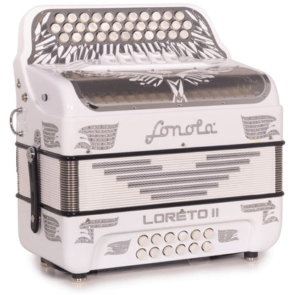 Sonola Loreto II Accordion 5 Switch FBE White-Accordions & Concertinas-Sonola-Hermes Music
