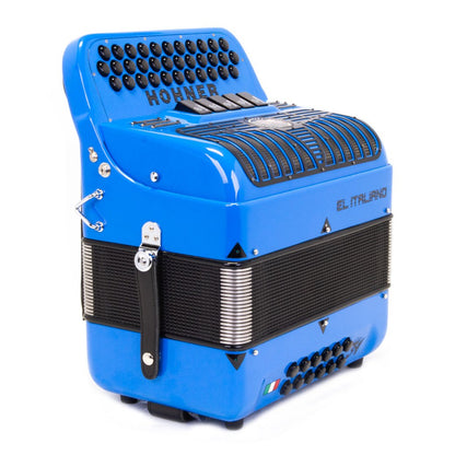 Anacleto El Italiano III Accordion FBE 5 Switches Blue-accordion-Anacleto- Hermes Music