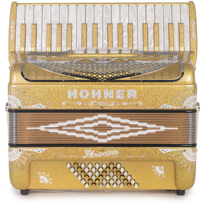 Anacleto Latino III Accordion 34/48 5 Switch Holographic Gold Accordion-Accordions & Concertinas-Anacleto- Hermes Music