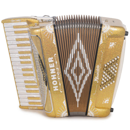 Anacleto Latino III Accordion 34/48 5 Switch Holographic Gold Accordion-Accordions & Concertinas-Anacleto- Hermes Music