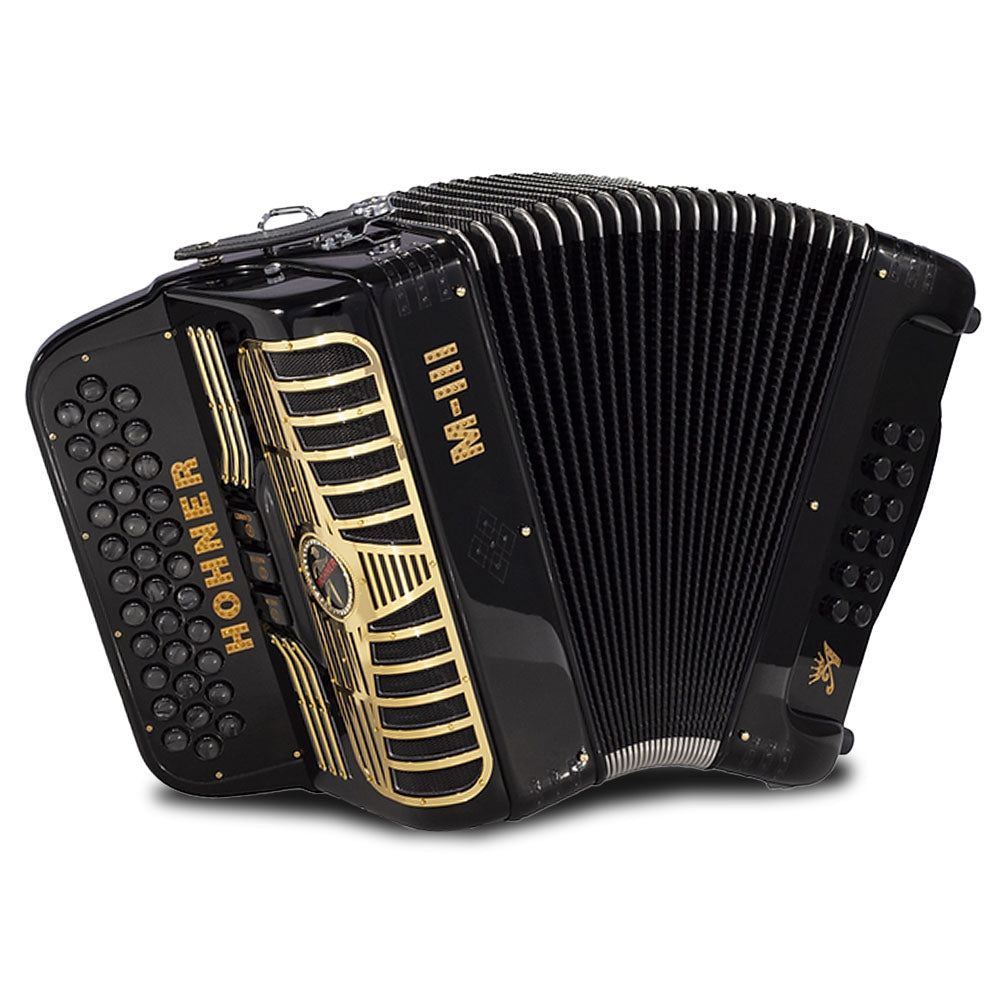 Anacleto Mark III FBE Black with Gold Designs-Accordions & Concertinas-Anacleto- Hermes Music