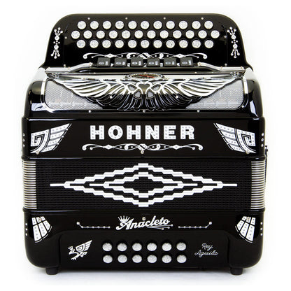 Anacleto Rey Aguila Accordion FBE/EAD 6 Switch Black-accordion-Anacleto- Hermes Music