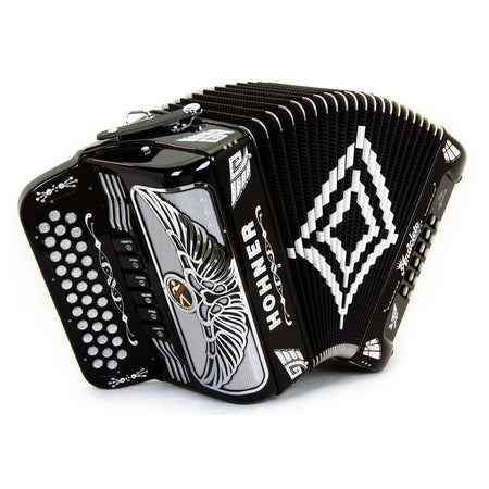 Anacleto Rey Aguila Accordion FBE/GCF 6 Switch Black-Accordions & Concertinas-Anacleto- Hermes Music