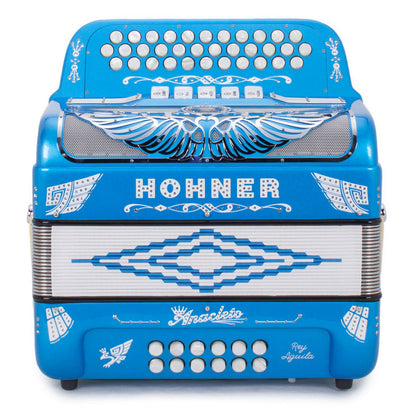 Anacleto Rey Aguila Compact Accordion FBE 5 Switch Metallic Blue-accordion-Anacleto- Hermes Music