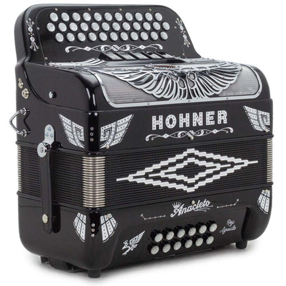 Anacleto Rey Aguila FBE 5 Switches Black Compact-accordion-Anacleto- Hermes Music