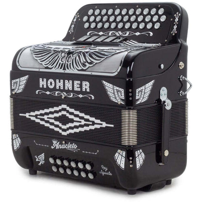Anacleto Rey Aguila FBE 5 Switches Black Compact-accordion-Anacleto- Hermes Music