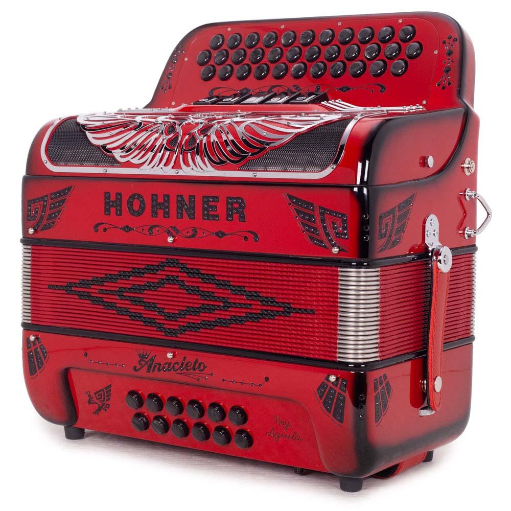 Anacleto Rey Aguila FBE 5 Switches Ruby Red-accordion-Anacleto- Hermes Music