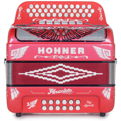 Anacleto Rey Aguila FBE/EAD 6 Switches Red-accordion-Anacleto- Hermes Music