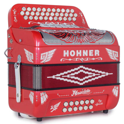 Anacleto Rey Aguila FBE/EAD 6 Switches Red-accordion-Anacleto- Hermes Music