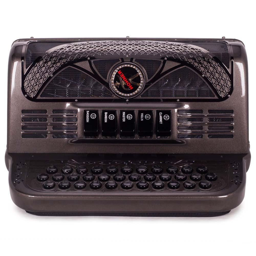 Anacleto Rey del Norte 5 Switches FBE Compact Gun Metal-accordion-Anacleto- Hermes Music