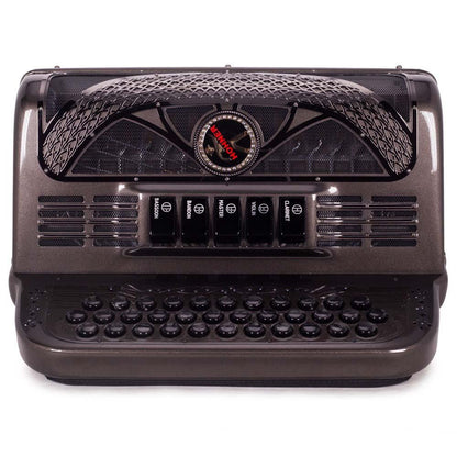 Anacleto Rey del Norte 5 Switches FBE Compact Gun Metal-accordion-Anacleto- Hermes Music