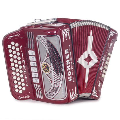 Anacleto Rey del Norte Accordion 6 Switches FBE/EAD Red Compact Accordion-Accordions & Concertinas-Anacleto- Hermes Music