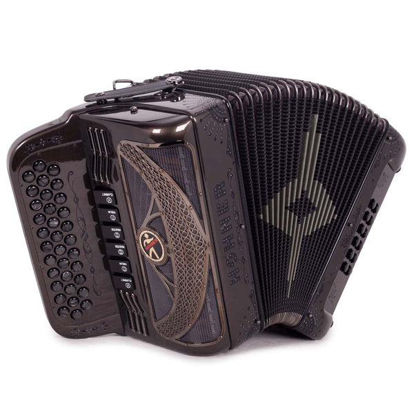 Anacleto Rey del Norte Accordion 6 Switches FBE/GCF Gray-accordion-Anacleto- Hermes Music