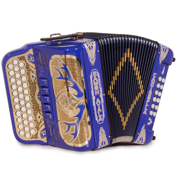 Cantabella El Cazador Ultra Compact Spec. Edit. Ramon Ayala 5 Switch FBE Blue with Gold-accordion-Cantabella-Hermes Music