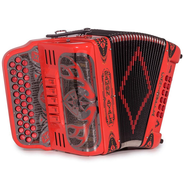 Cantabella El Cazador Ultra Compact Spec. Edit. Ramon Ayala 5 Switch FBE Red with Black-accordion-Cantabella-Hermes Music