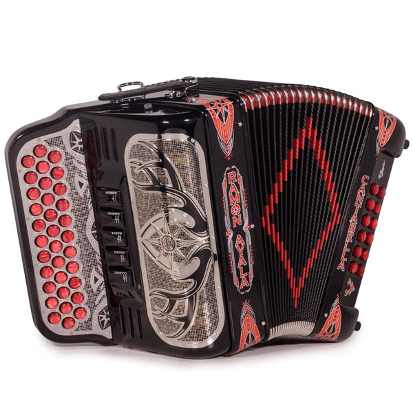 Cantabella El Cazador Ultra Compact Spec. Edit. Ramon Ayala 5 Switch FBE Black with Red-accordion-Cantabella-Hermes Music
