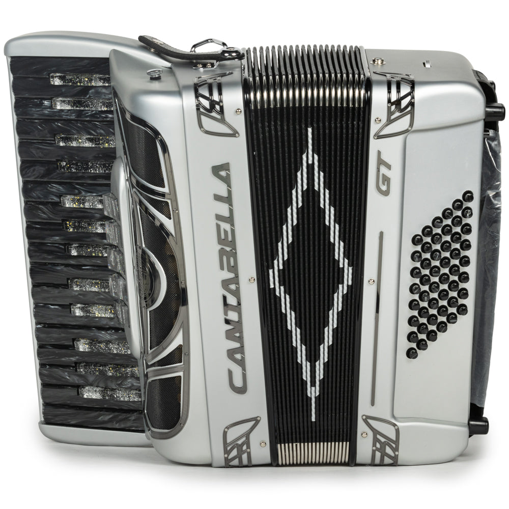 Cantabella GT 30 Key Piano Accordion 5 Switch Matte Silver-accordion-Catabella-Hermes Music-Accordion Pro Shop