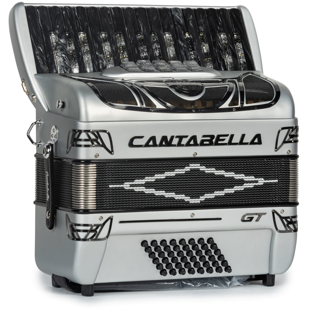 Cantabella GT 30 Key Piano Accordion 5 Switch Matte Silver-accordion-Catabella-Hermes Music-Accordion Pro Shop